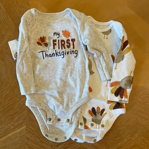 Carter's Thanksgiving Baby Bodysuit - Gray and Orange